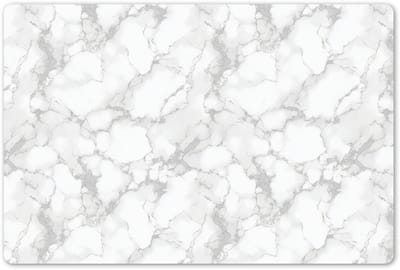Placemats 45x30 cm - Placemat kunststof - 1 stuk - Wit - Marmer - Grijs - Borden onderleggers - Decoratie voor op tafel - Keuken tafeldecoratie accessoires - Vinyl onderlegger - Tafelversiering
