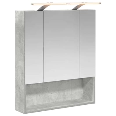 vidaXL - Badkamerspiegelkast - Beton - Grijs - 60 - x - 14.5 - x - 70 - cm - Bewerkt - hout