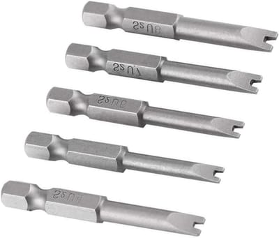 U-vormige schroevendraaierset van 5 stuks, 1/4 inch S2 hex shank, magnetisch, staallegering, 50 mm lengte, precisie gereedschap voor klussen