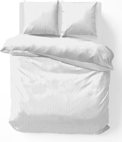 iSleep Dekbedovertrek Satijnstreep - Eenpersoons - 140x200/220 cm - Wit