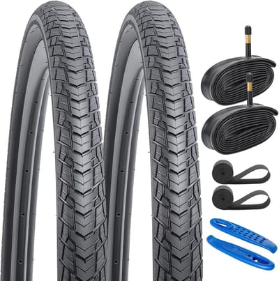 Fietsbanden en Binnenbanden - Wegbanden Set - Comfortabel Fietsen - Goede Grip Slijtvast - 28 Inch 700x35C - Zwart