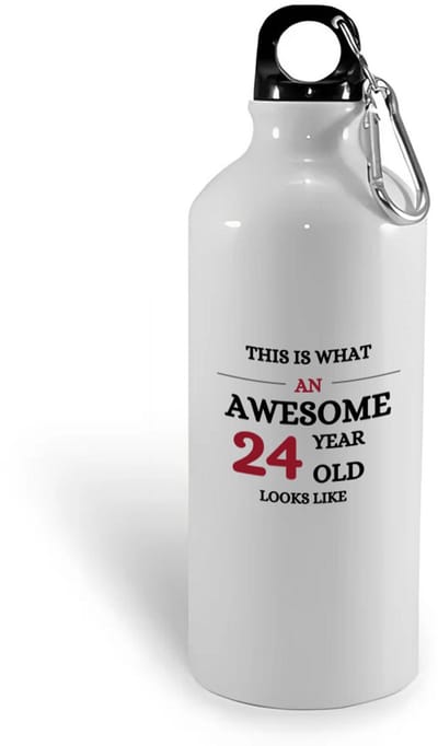 Hacebo® - This is what an awesome 24 year old looks like waterfles - Hoera 24 jaar - iemand die 24 jaar is geworden - de jarige - verjaardagscadeau - kado - geschenk - gift - leuke verjaardagscadeau - felicitatie - water fles - 400ML