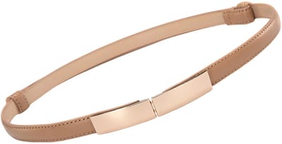 QTTVBTNA - Dames Lederen Riem - Jurkriem - Dunne tailleriem - modieuze en elegant - Verstelbare Tailleband - Dames Jurk Accessoire - Beige - 52-95cm - 1 stuk