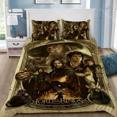 Film L-Lords Of The Rings Dekbedovertrek Kussensloop Beddengoed Set Volwassen Jongen Meisje Slaapkamer Decoratie Kinder Cadeau Enkel Dubbel Maat AU Single(140*210cm)3pcs
