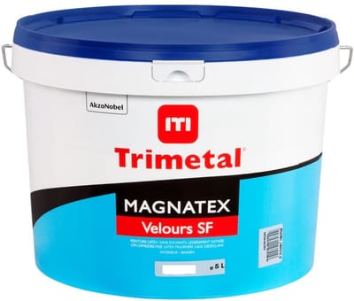 Trimetal Magnatex Velours SF - Watergedragen lage zijdeglans ( soft ) muurverf voor binnen - Kleur RAL 9010 Pure White ( gebrokenwit ) - 5 L
