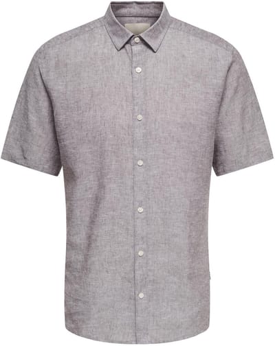 ONLY & SONS - ONSCAIDEN LIFE SS SOLID LINEN BLEND NOOS Heren Overhemd