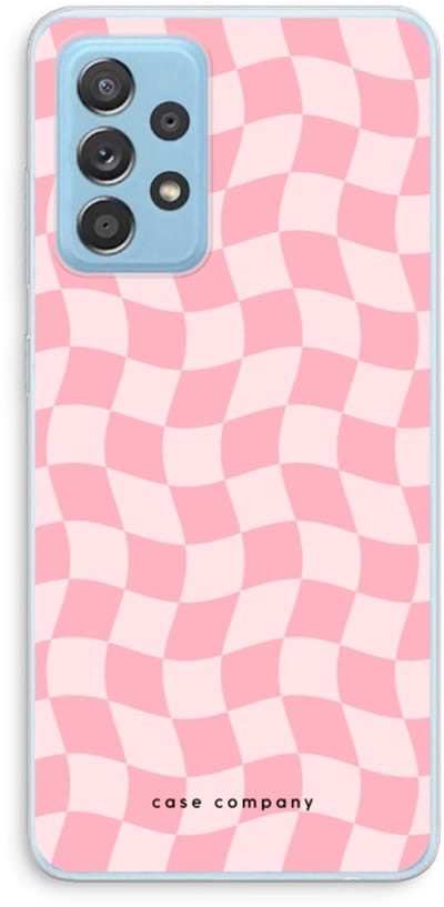 Case Company® - Hoesje geschikt voor Samsung Galaxy A73 hoesje - Grid Roos - Soft Cover Telefoonhoesje - Bescherming aan alle Kanten en Schermrand