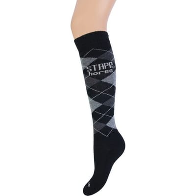 STAPP [horse] - Paardrijsokken 33600 RUIT Unisex - 1-Pack - Maat 39/42 - Zwart