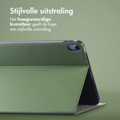 Accezz Tablet Hoes - Geschikt voor Apple iPad Air 5 (2022) / Air 4 (2020) / Air 11 inch (2026) M4 / Air 11 inch (2025) M3 / Air 11 inch (2024) M2 - Classic Tablet Case - Groen