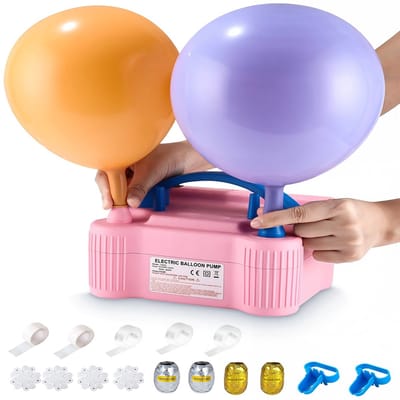 Elektrische ballonpomp 600W – dubbele spuitmond, auto/semi-automatisch,snel en eenvoudig ballonnen opblazen – ideaal voor feestjes en decoratie