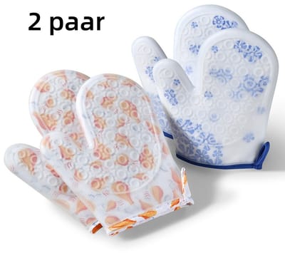 4-delige set - Keukenaccessoires - Ovenbestendig - Hittebestendig - Dik gevoerd - Magnetronbestendig - Geschikt om te bakken - Geschikt om te grillen - Antislip siliconen - Ophangbaar - Vaatwasmachinebestendig - Verkrijgbaar in diverse kleuren