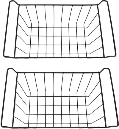 Dailygoody - Opbergmanden - Organiseren - Handzaam formaat - Zwart - Ideaal voor in de vriezer - Ruimtebesparend - 2 Stuks
