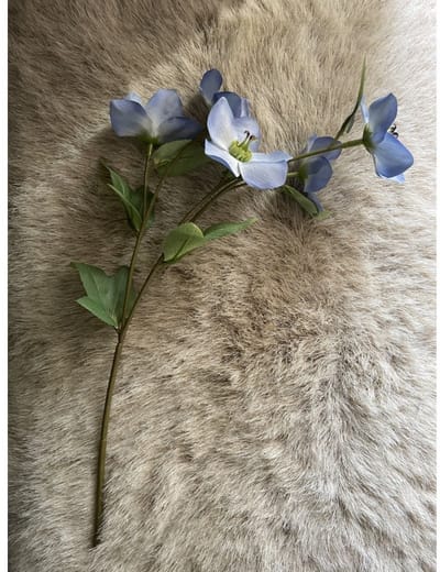 Roos - 5-koppige - blauw - zijden bloemen - 3 stelen - onderhoudsvrij - 46 cm - kunstbloemen