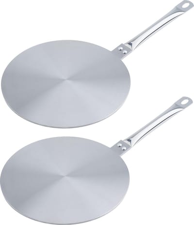 Cosy & Trendy RVS inductie adapterplaat - Set van 2x stuks - dia 24 cm - Kookplaat beschermer/adapter