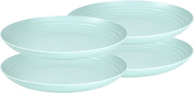 Plasticforte Rond bord/camping bord - Set van 4x stuks - D25 cm - mintgroen - kunststof