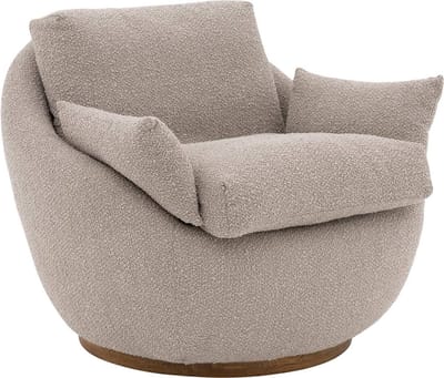 Goossens Fauteuil Lazy - Stof - Bruin