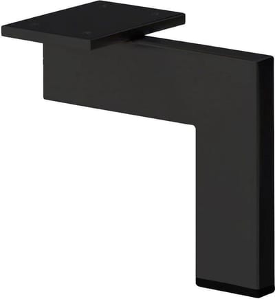 Stalen meubelpoot zwart design 14 bij 1,5 cm en hoogte 16 cm - Set van 4 stuks