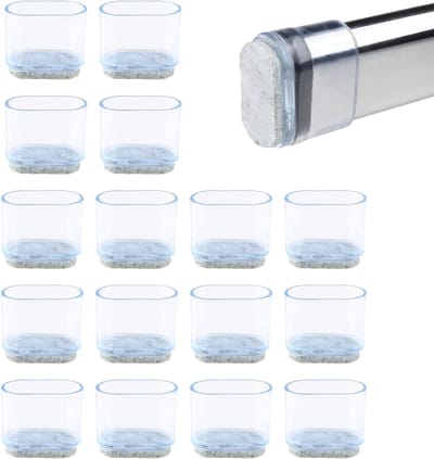16x Set Vilt Beschermkappen voor Stoelpoten - Meubelglijders Ovaal 34mm