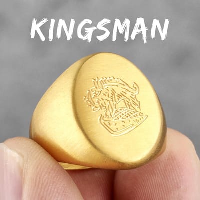 Kingsman The Secret Service Roestvrij Staal Heren Ringen Punk Hip Hop Voor Mannelijke Vriend Biker Sieraden Creativiteit Cadeau 8 beige