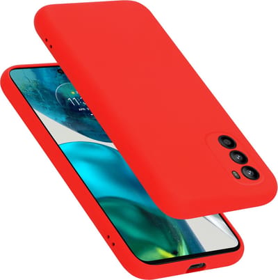 Cadorabo Hoesje geschikt voor Motorola MOTO G52 4G / G82 5G in LIQUID ROOD - Beschermhoes gemaakt van flexibel TPU silicone Case Cover