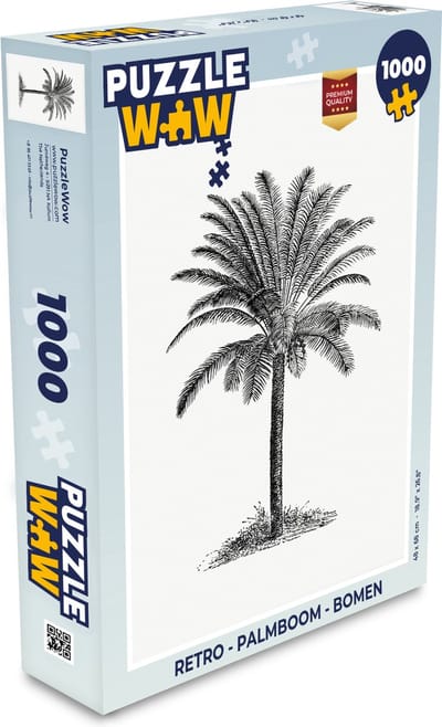 Puzzel Retro - Palmboom - Bomen - Legpuzzel - Puzzel 1000 stukjes volwassenen