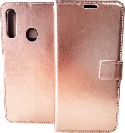 Bookcase Geschikt voor: Motorola Moto E6 Plus - Rose Goud - portemonnee hoesje