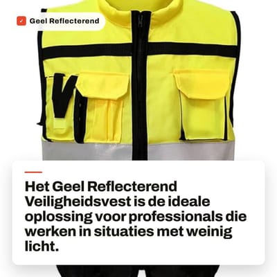 Dailygoods- Veiligheidsvest Hoge Zichtbaarheid - Reflecterend Vest - Veiligheidsvest met Rits - Driedimensionale Zak - Zachte Kraag - Comfortabel Ontwerp - Veiligheidskleding