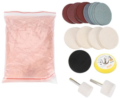 Dailygoody - Glass Polishing Kit - Glas krasverwijdering - Hoogwaardige ceriumoxide - Inclusief schuurwielen - Efficiënte glasreparatie - Geschik