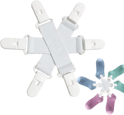 Lakenhouders - Bedrijf Clips - Wasmachine Stabiliteit - Vouwpreventie Systeem - 14x14x1 cm - Wit