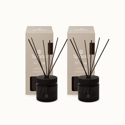 Spaas Reed diffuser - Set van 2 Geurstokjes - Katoenbloesem en Muskus - 80ml - Mindful Morning