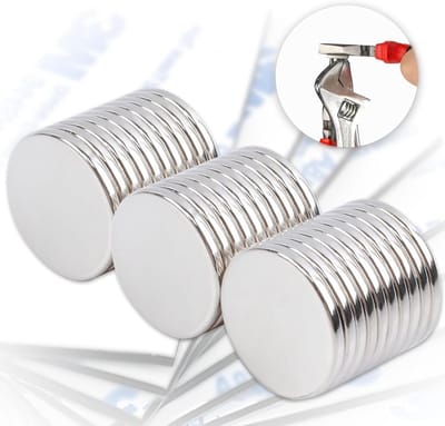 Extra sterke neodymium magneten 20 x 2mm - 30 stuks ronde en platte magneten voor keuken, kantoor en knutselen