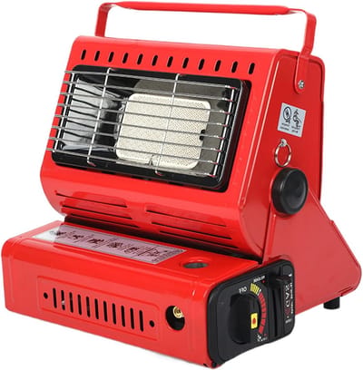 Draagbare Gaskachel - Compacte Verwarmer - Kamperen Vissen - Keramische Plaat - 26x24x26 cm - rood
