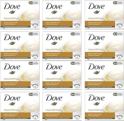 Dove Zeep – Cream Argan Oil - 4x90 gr - 12 stuks - Voordeelverpakking - Handzeep