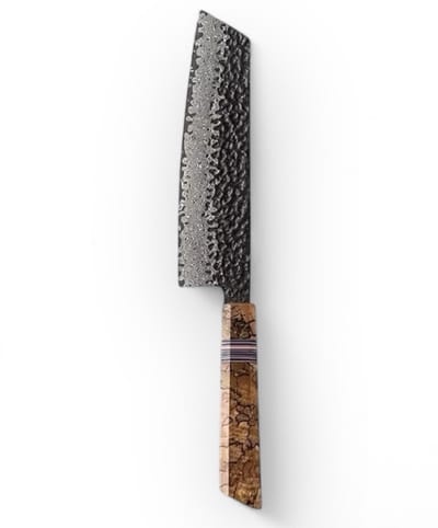 KAAMUT® Kiritsuke Chefmes 20 cm 67 Lagen Damascusstaal – Vlijmscherp – Professioneel Koksmes – Handvat van Spalted Maple & G10