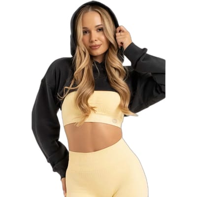 Dames Cropped Hoodie Gym Glamour