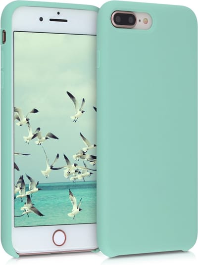 kwmobile telefoonhoesje geschikt voor Apple iPhone 7 Plus / iPhone 8 Plus - Hoesje met siliconen coating - Smartphone case in pastelgroen
