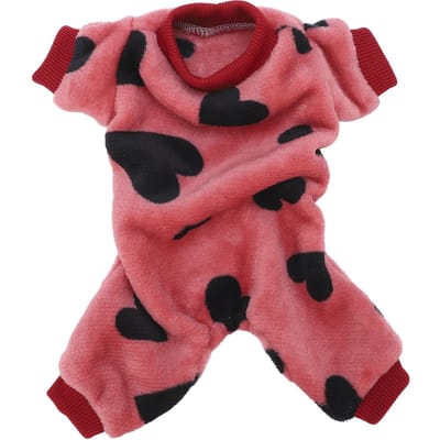 Combinaisons en peluche pour chien Vêtements de nuit mignons et à la mode pour animaux de compagnie Convient aux petits chiens et aux chiots S black