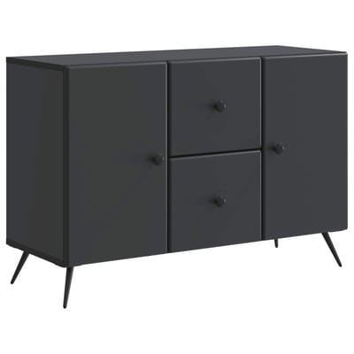 vidaXL - Dressoir - met - lade - Zwart - 89 - x - 34,5 - x - 60 - cm - Bewerkt - hout