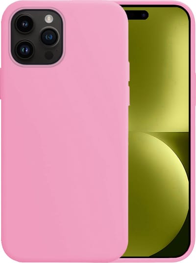 Hoesje - Geschikt voor Apple iPhone 15 Pro - Sterk & Shockproof - Hoes Cover - Siliconen Case - Telefoonhoesjes - Lichtroze