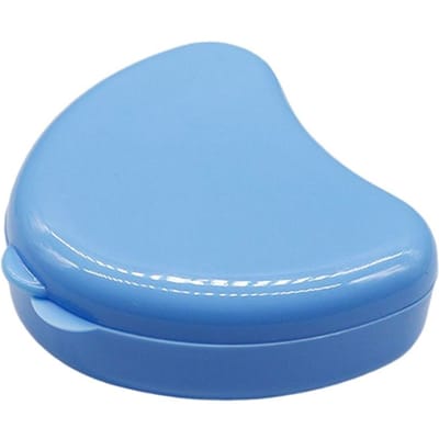 Étui de protection en plastique pour appareils orthodontiques, boîtier de protection portable, plusieurs couleurs, plateau pour prothèses dentaires, étui orthodontique pour femmes et hommes, fausses dents bleu