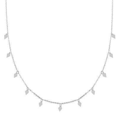 Essentialistics - Ketting met een boel ruitjes - Volwassenen - Zilverkleur - Stainless steel (verkleurt niet) - Verlengkettinkje