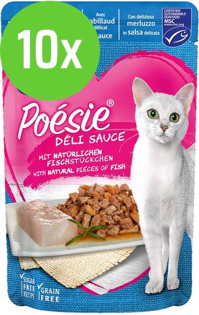10x Vitakraft Poésie Déli Sauce kabeljauw 85 gram
