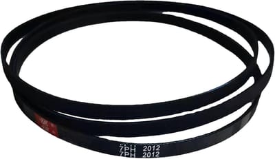 Wasdrogerriem 7PH2012 - compatibel met hotpoint - voor Whirlpool - voor Bauknecht - rubberen ribbelaandrijfriem - accessoires voor wasdrogers voor huis en hotel - zwart