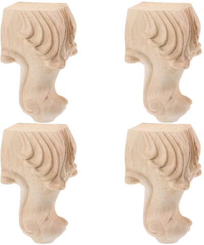 Dailygoods- Meubelpoten Vintage - Houten Tafelpoten - Decoratieve Bankpoten - Set van 4 - 10 cm Hoog - Stabiele Installatie