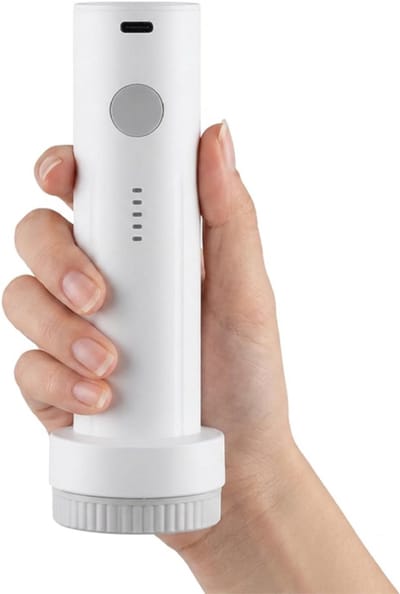 1-pack - Elektrische vacuümpomp - Draadloze vacuümpomp - Luchtpomp voor buiten en kamperen - Draagbare USB-luchtpomp - Geschikt voor vacuümzakken - Geschikt voor het opbergen van kleding, dekens en beddengoed - Wit + Grijs