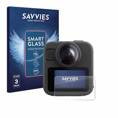 3 Stuks Savvies Screenprotector - geschikt voor GoPro Max 2 - beschermfolie glas transparant