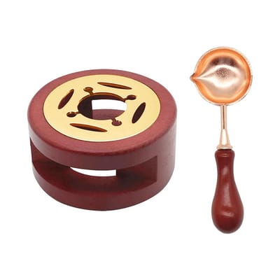 QTTVBTNA - Wax stempelset - voor het maken van wax sigillen - voor brieven, cadeaus en handgemaakte creaties - DIY gereedschap - Bruin - Set van 2