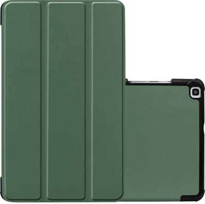Hoes - Geschikt voor Samsung Galaxy Tab A 8.0 (2019) - Dun & Stevig - Trifold Bookcase - Hard Cover - Hardcover Book Case - Tablet Hoesje - Donkergroen