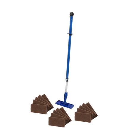 MAUS Doodlebug bruin set compleet -15 bruine pads met steel en houder voor randreiniging