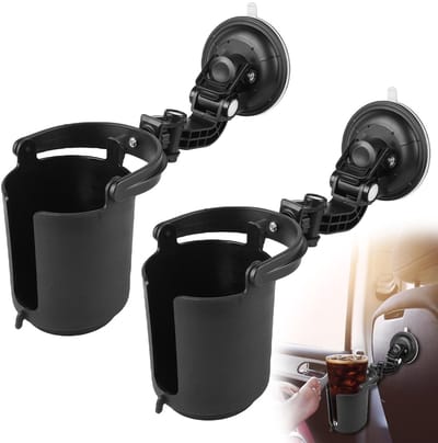 Dailygoods- Bekerhouder Auto - 2 Stuks - Verstelbaar - Multifunctioneel - Duurzaam - Waterdicht - Hoogwaardig ABS-Kunststof - Drankhouder